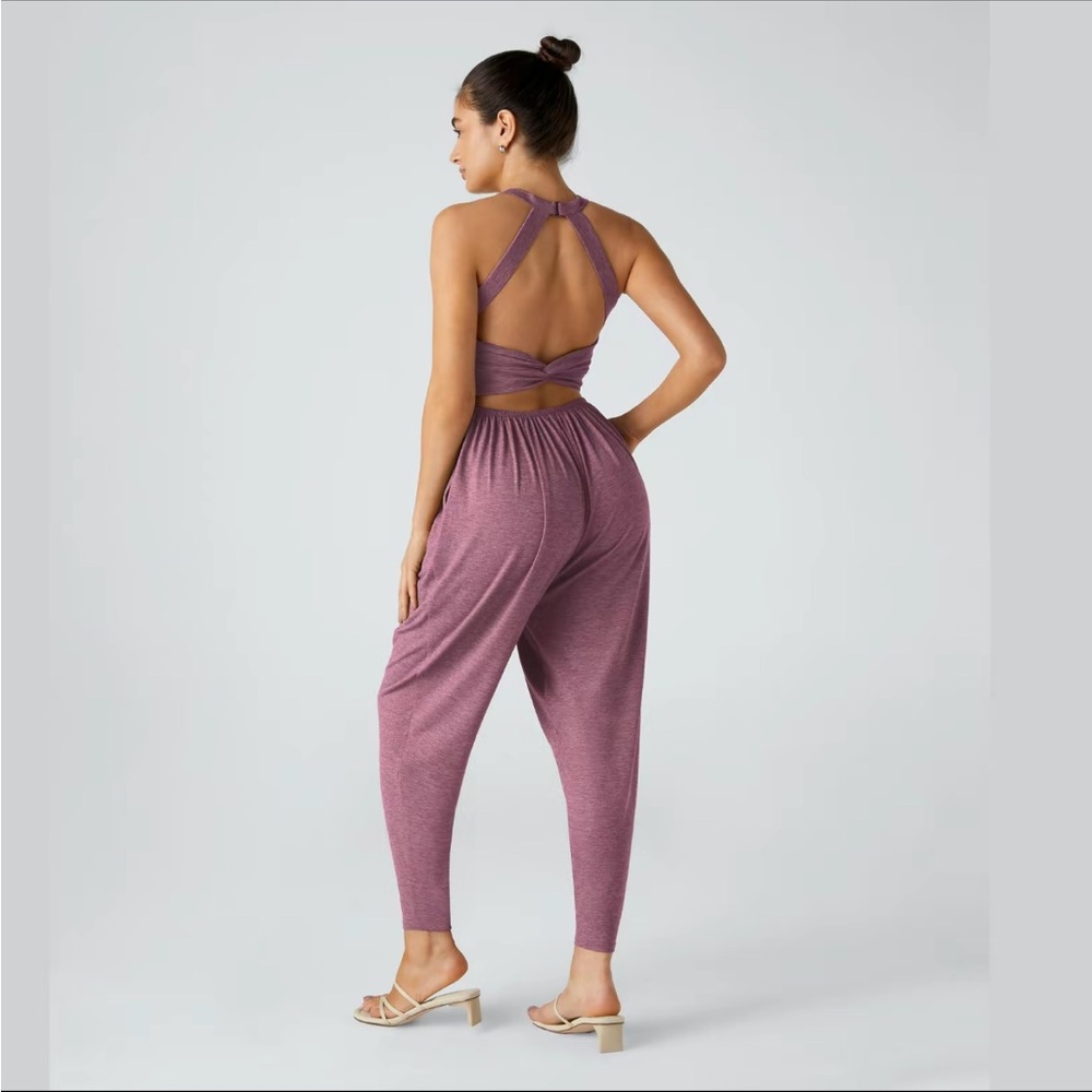 Halara Backless Twisted U Easy Peezy Harem Jumpsuit NWT